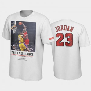 Men's Michael Jordan #23 Chicago Bulls Bulls Dunk Over James White The Last Dance T-Shirts 630123-559