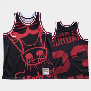 Men's Michael Jordan #23 Black Big Face Chicago Bulls HWC Jerseys 411515-276