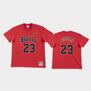 Men's Michael Jordan #23 Red Old English Faded Chicago Bulls T-Shirt 919172-415