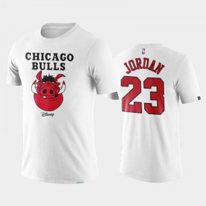 Men's Michael Jordan #23 Disney X NBA Logo White Chicago Bulls Resuming Season T-Shirt 236638-337