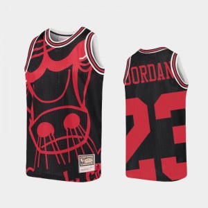 Youth Michael Jordan #23 Chicago Bulls Big Face Black Hardwood Classics Jerseys 414787-629
